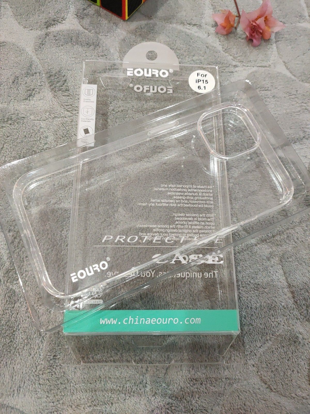 EOURO iPhone 15 6.1 Max Clear Camera Protection Silicone Case