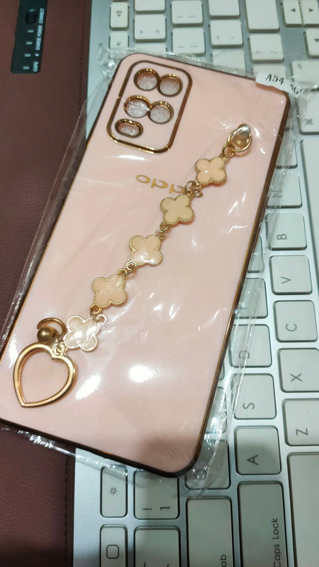 Oppo A54 4G Premium Quality Fancy Metal Chain Soft Silicone Back Cover