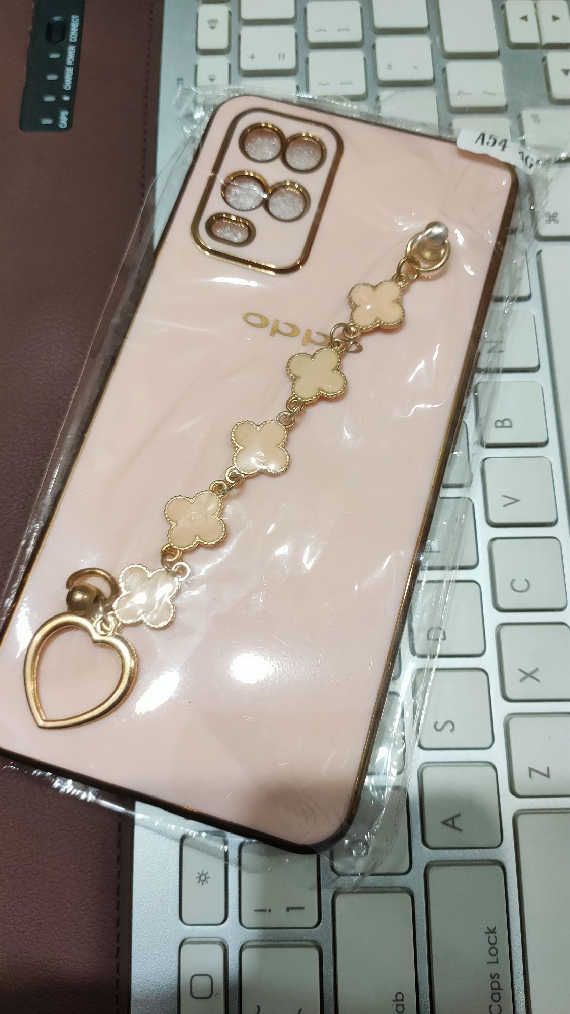 Oppo A54 4G Premium Quality Fancy Metal Chain Soft Silicone Back Cover