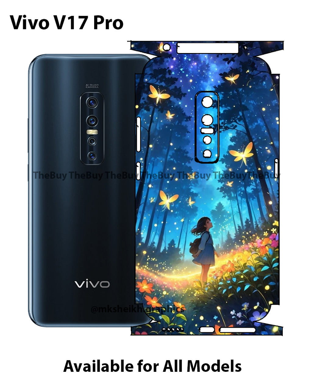 Vivo V17 Pro Print Back Full Body Skin Wrap