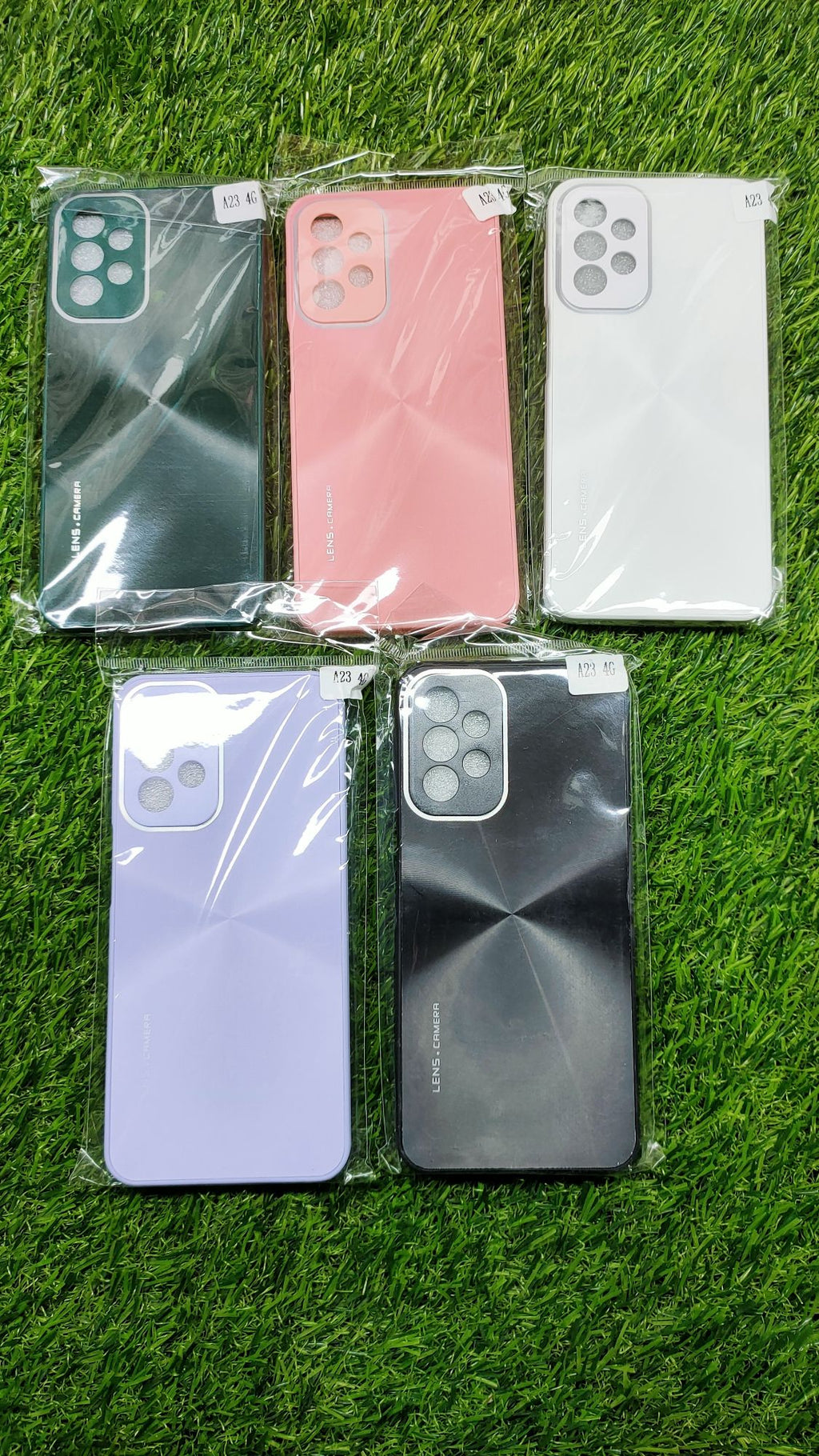 Samsung A23 CD Pattern Reflective Soft Edges Acrylic Back Case Cover