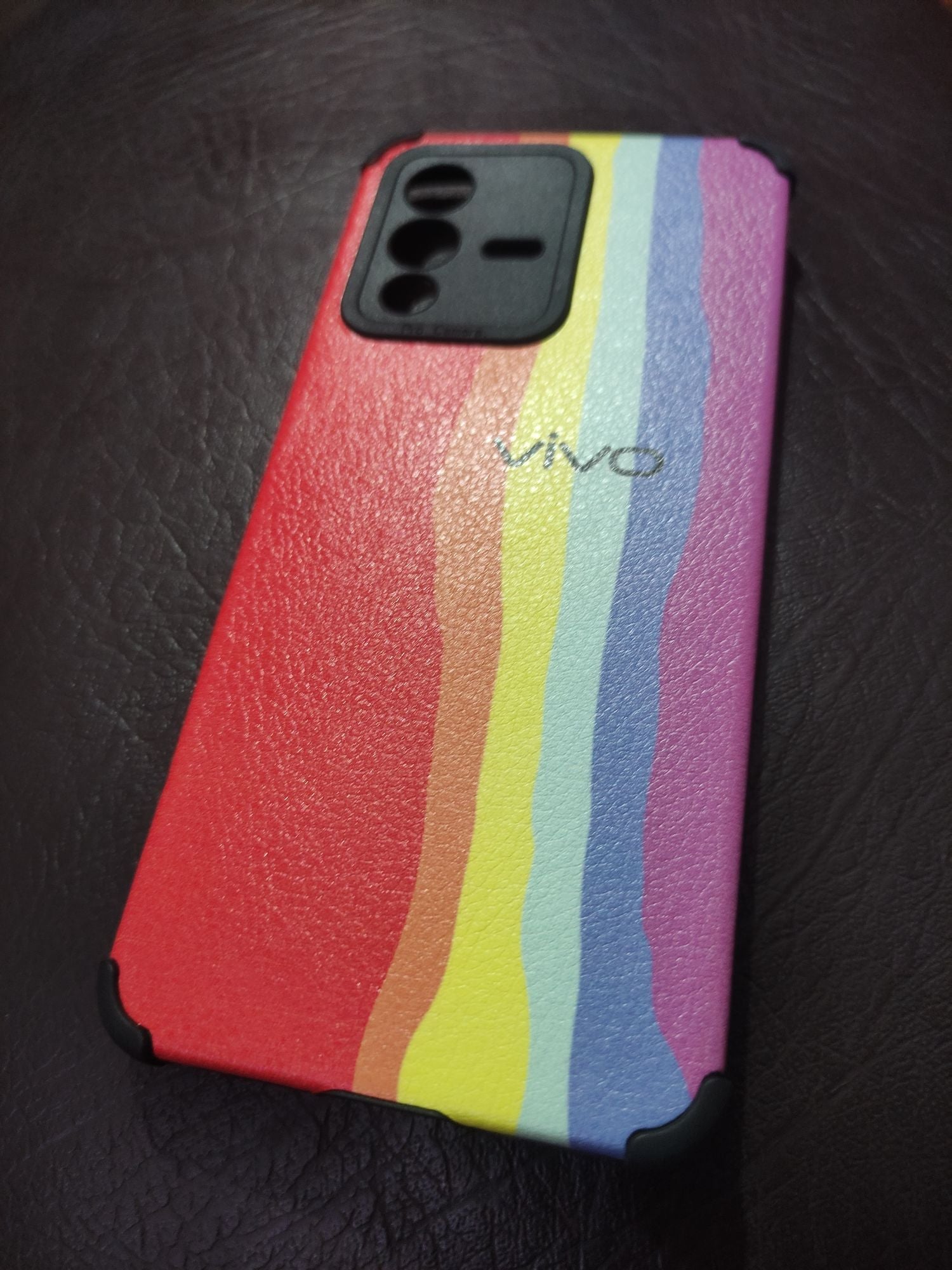 Vivo_V23 soft rainbow pattern cover