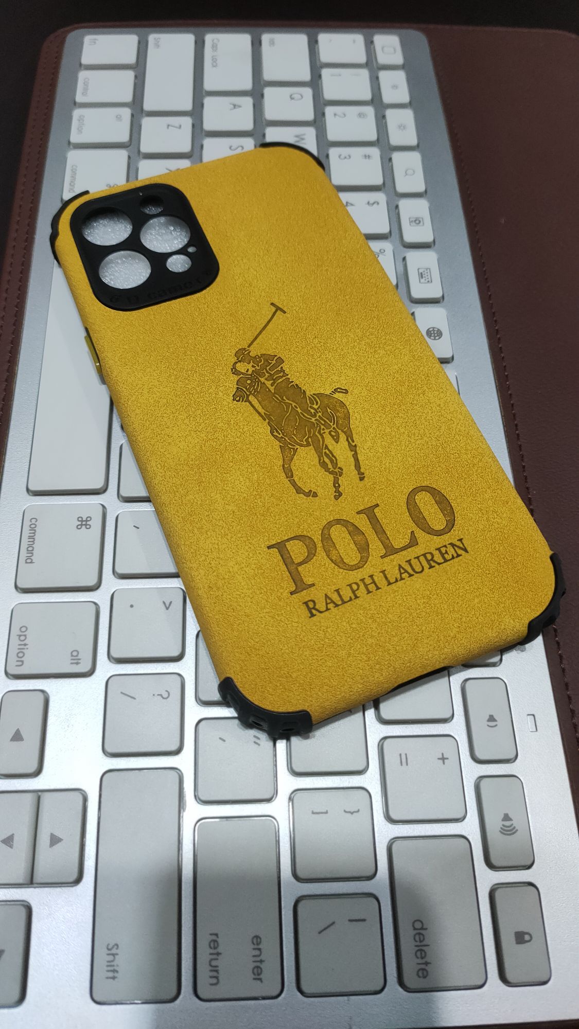 iPhone 12 Pro 6.1 Shockproof Corner Camera Protection PU Leather Back Cover