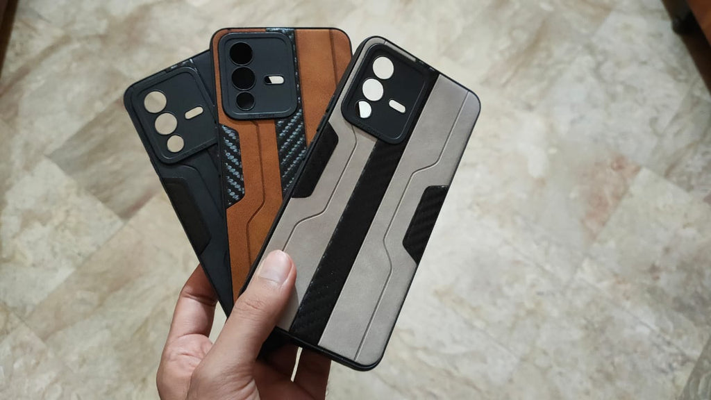 Vivo_V23 Carbon Fiber Design PU Soft Back Cover