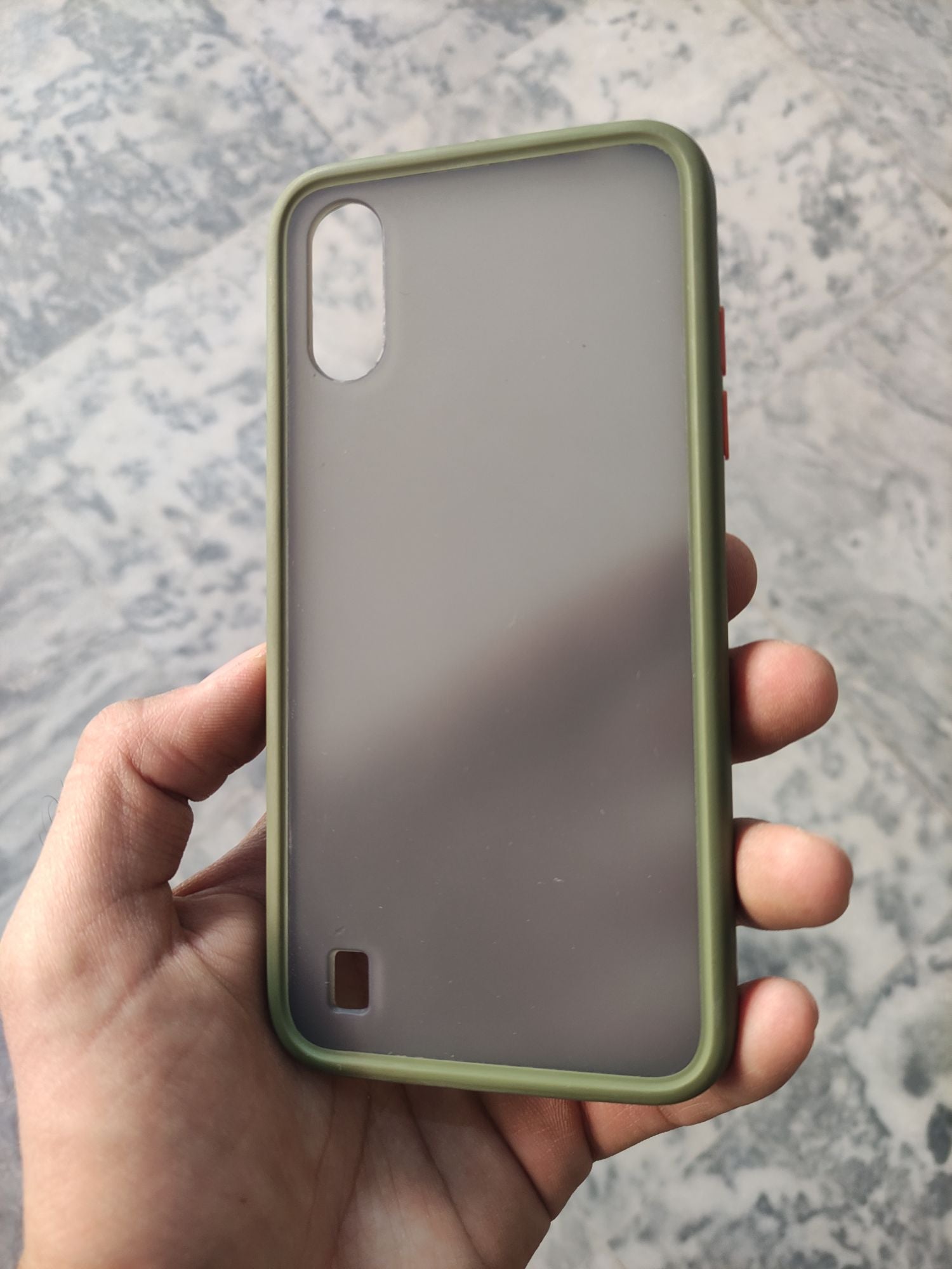 Samsung A01 Matt Translucent Colour Button Back Cover