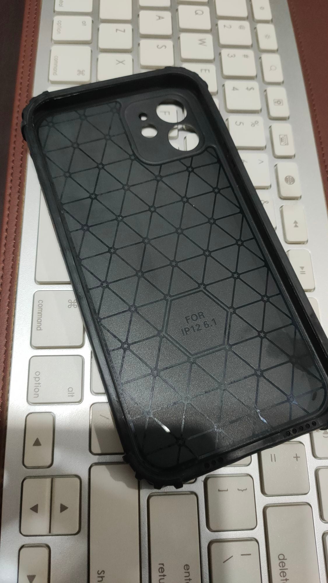 iPhone 12 6.1 Shockproof Camera Protection PU Leather Soft Back Cover