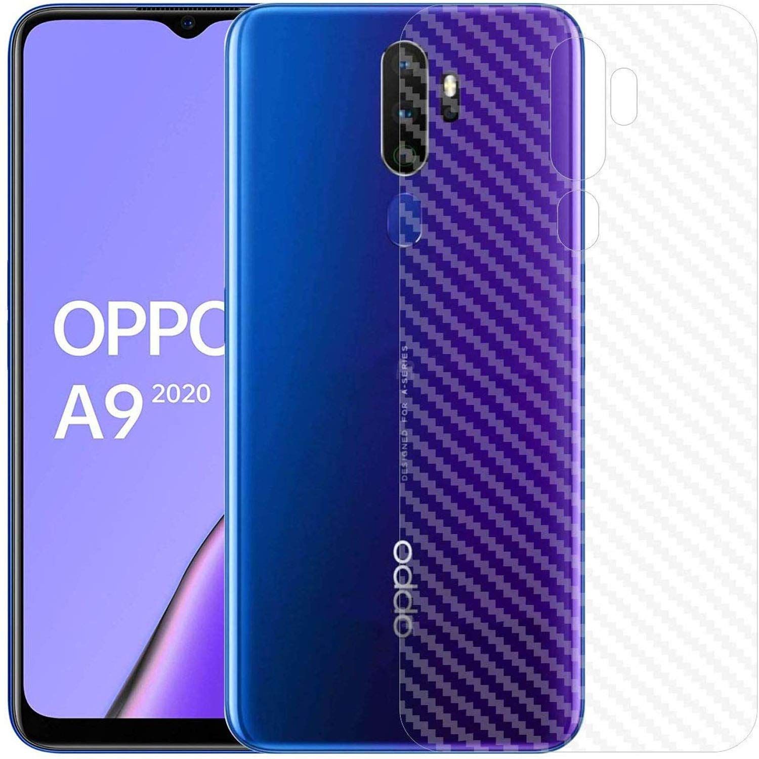 Oppo A9 2020/A5 2020 Carbon Fiber Transparent 3D Pattern Back Sheet