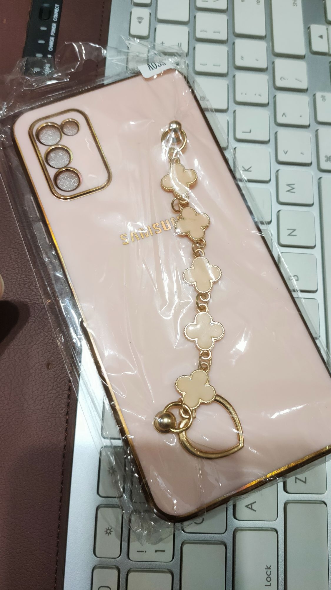 Samsung A03s Premium Quality Fancy Metal Chain Soft Silicone Back Cover