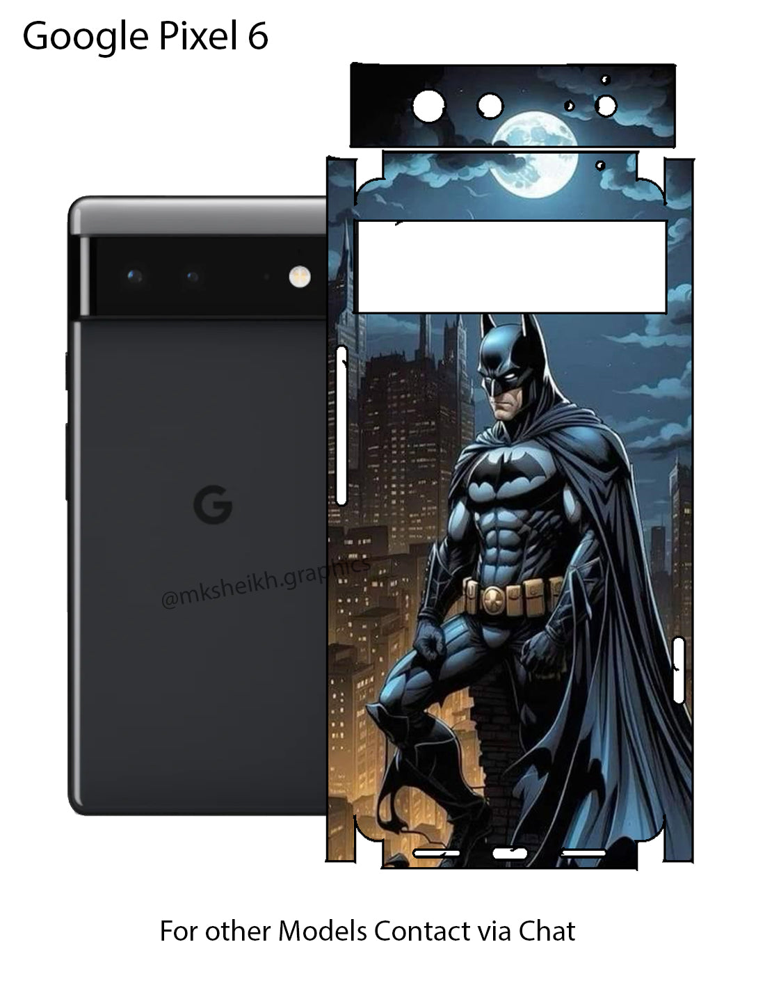 Google Pixel 6 Batman Full Body Skin Wrap