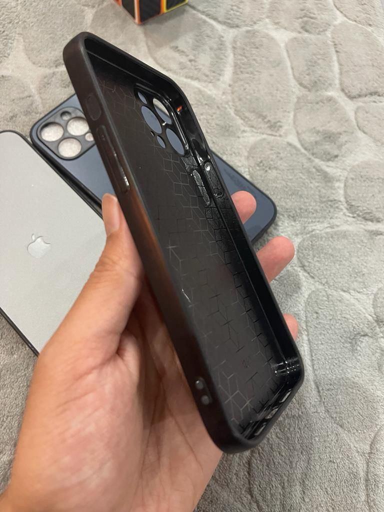 iPhone 12 Pro Max/13 Pro Max PC Acrylic Brushed Apple Logo Back Case
