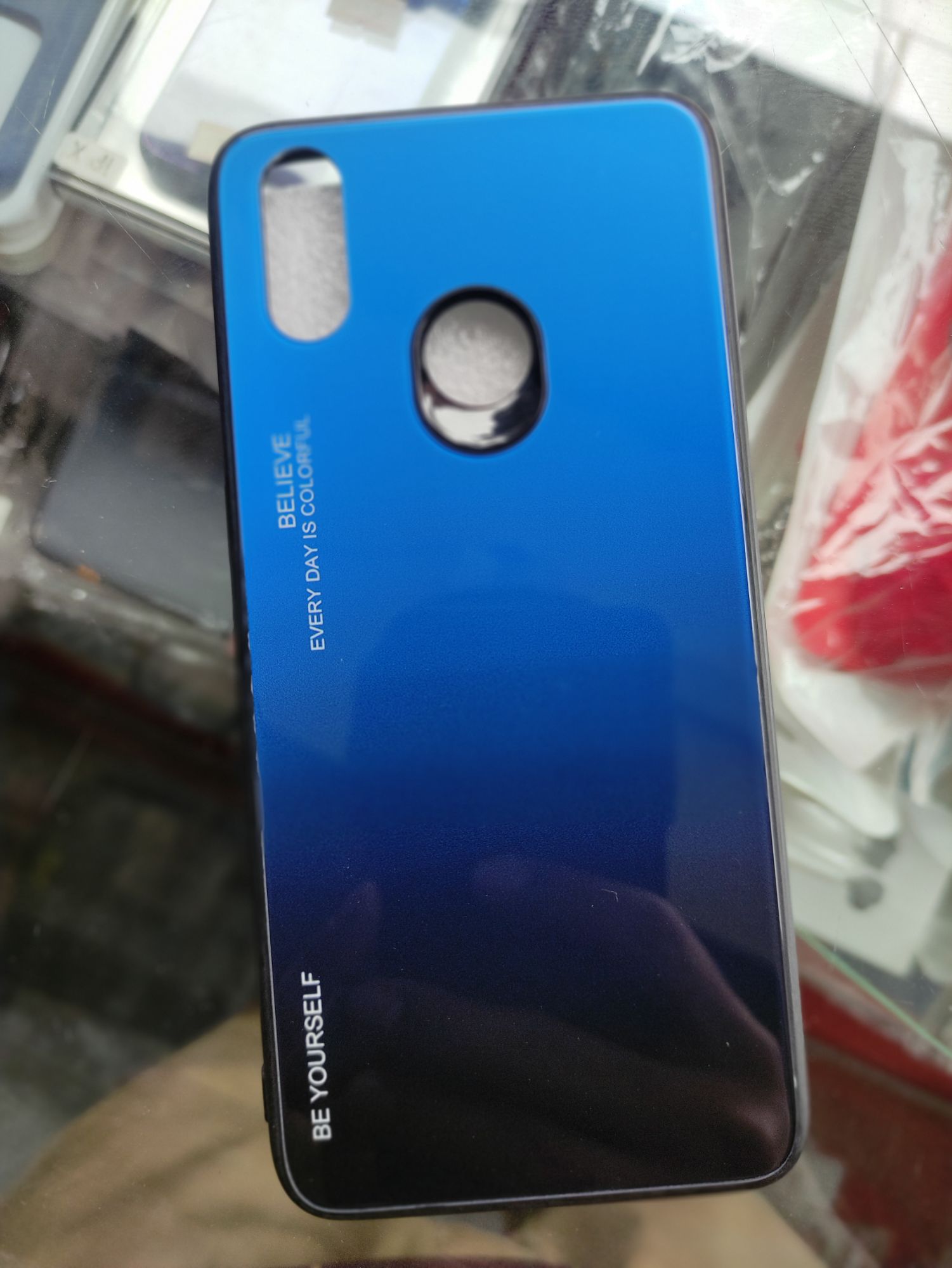 Realme_3Pro Real Tempered Glass Gradient Colour back cover