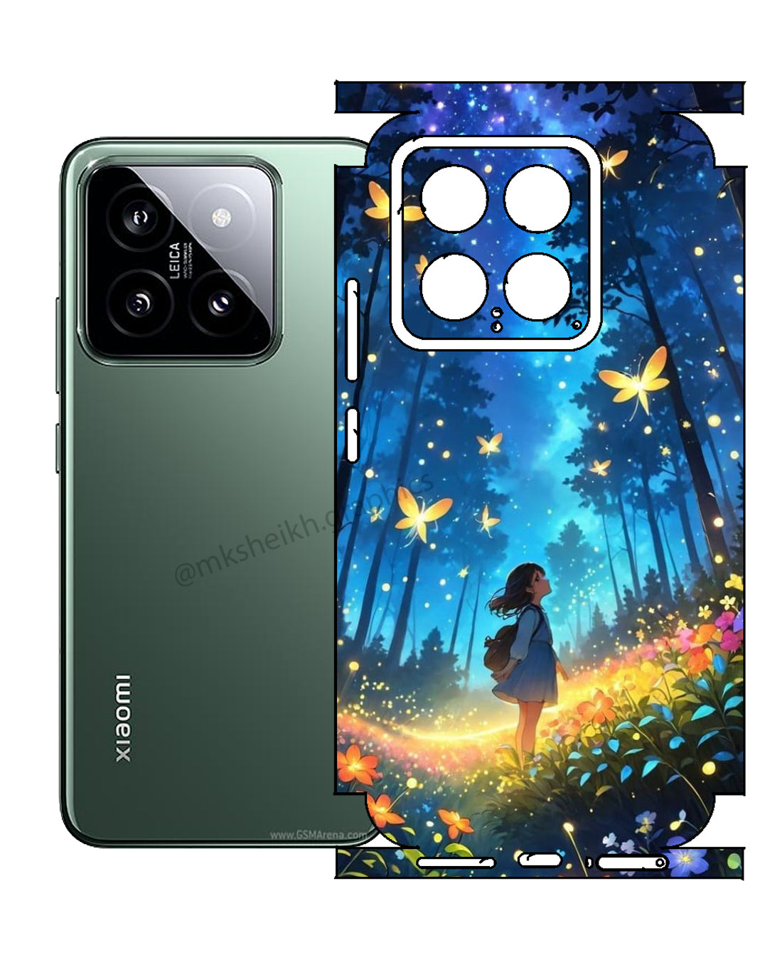 Xiaomi 14 Premium Quality Print Back Full Body Skin Wrap