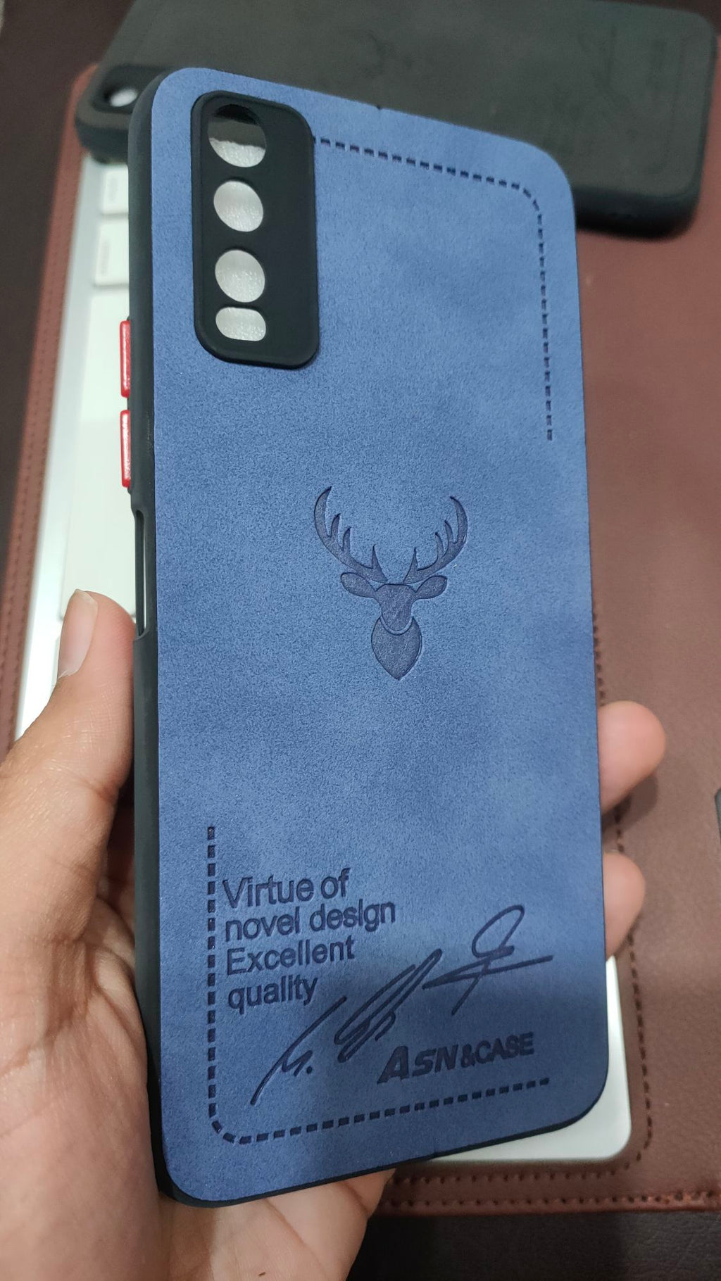 Vivo_Y20 Premium Quality Camera Protection Leather Fabric Back Cover