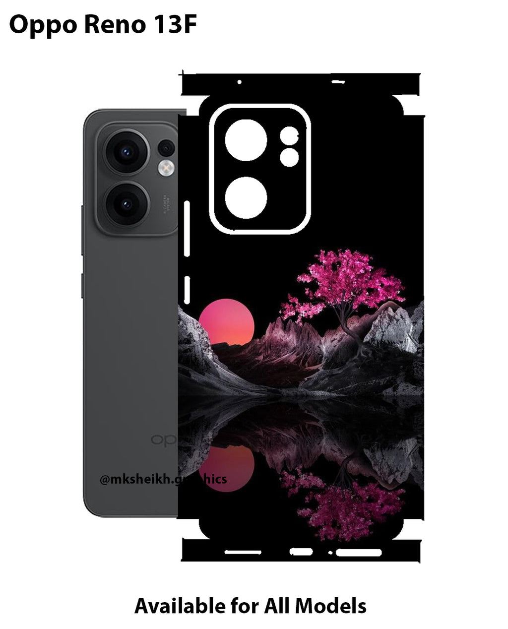 Oppo Reno 13F Print Back Full Body Skin Wrap