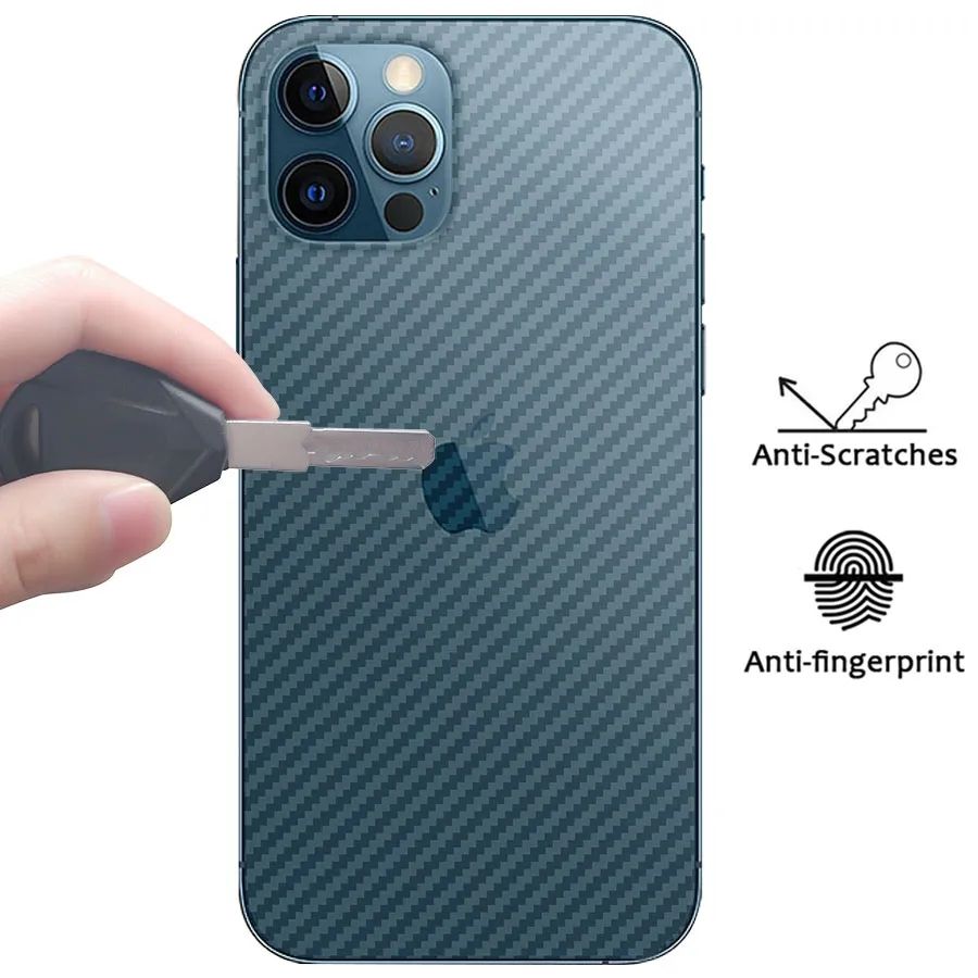iPhone 14 Pro Max Carbon Fiber 3D Pattern Transparent Protective Back Sheet