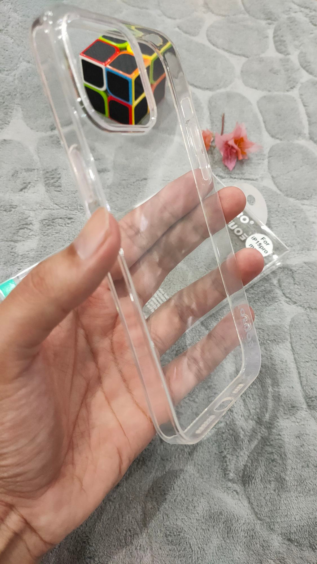 EOURO iPhone 15 Pro Max Clear Camera Protection Silicone Case