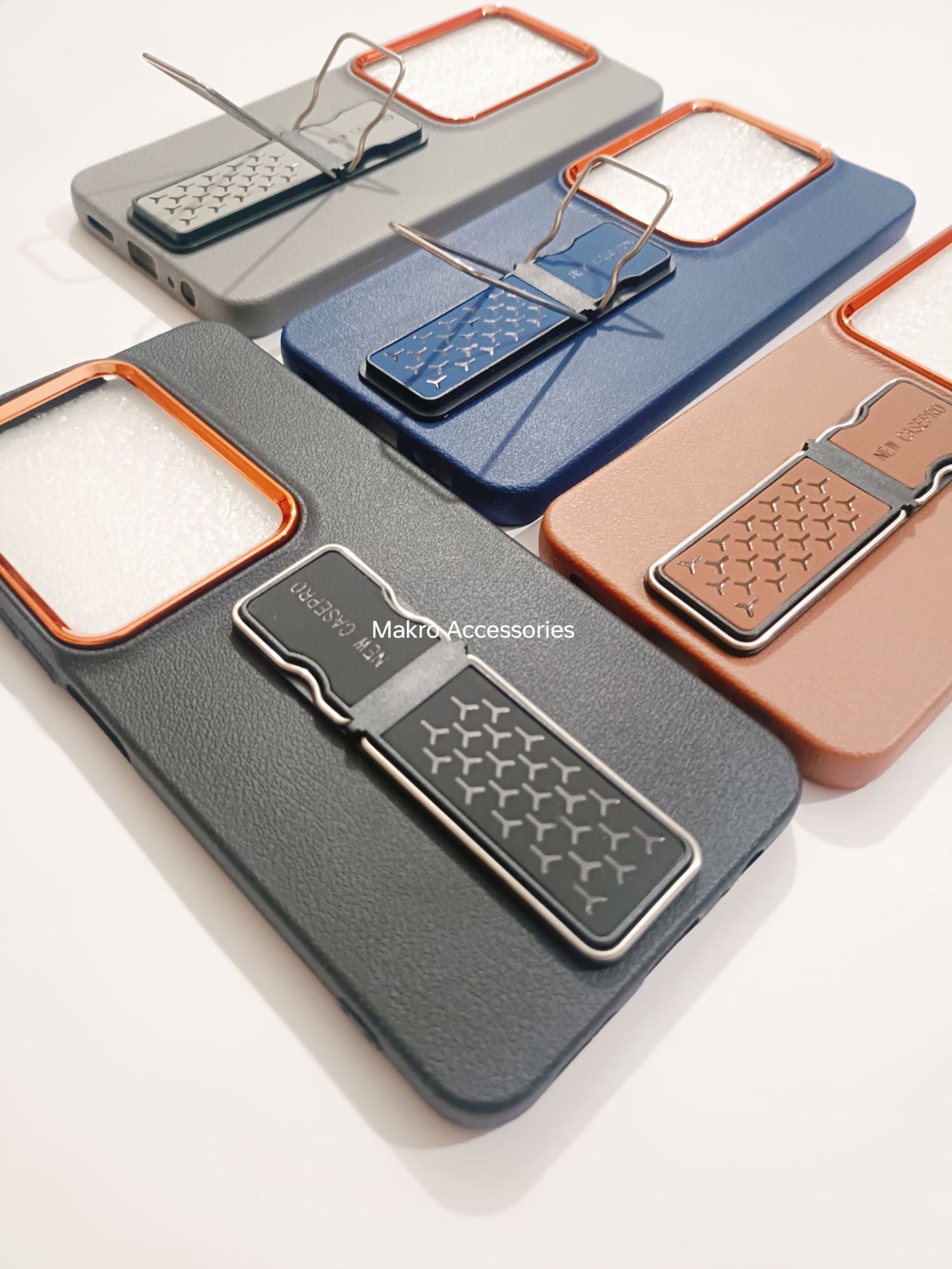 Vivo Y19S 4G Soft Silicone Leather Tecture Design Kickstand Back cover