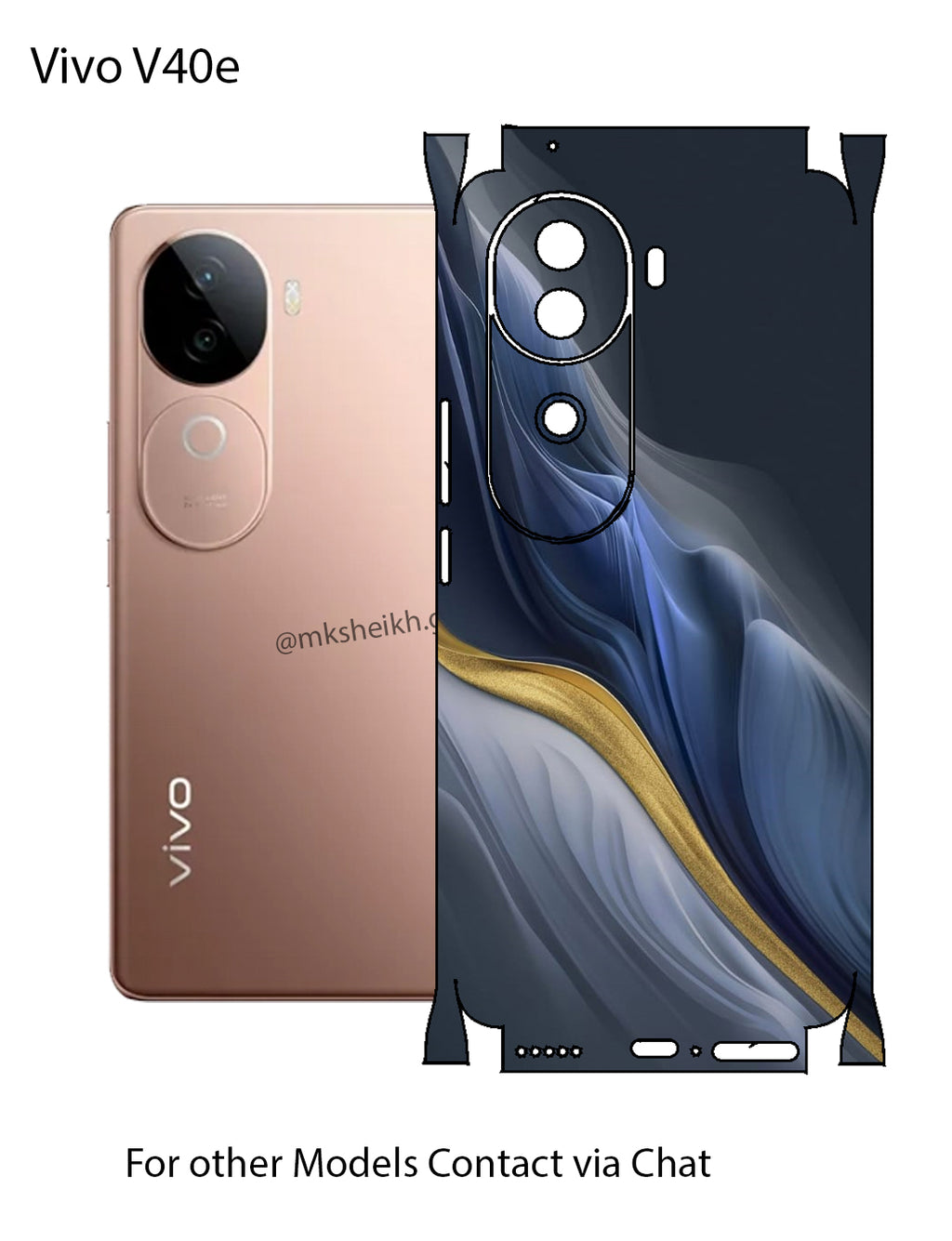 Vivo V40e Premium Quality Print Back Full Body Skin Wrap