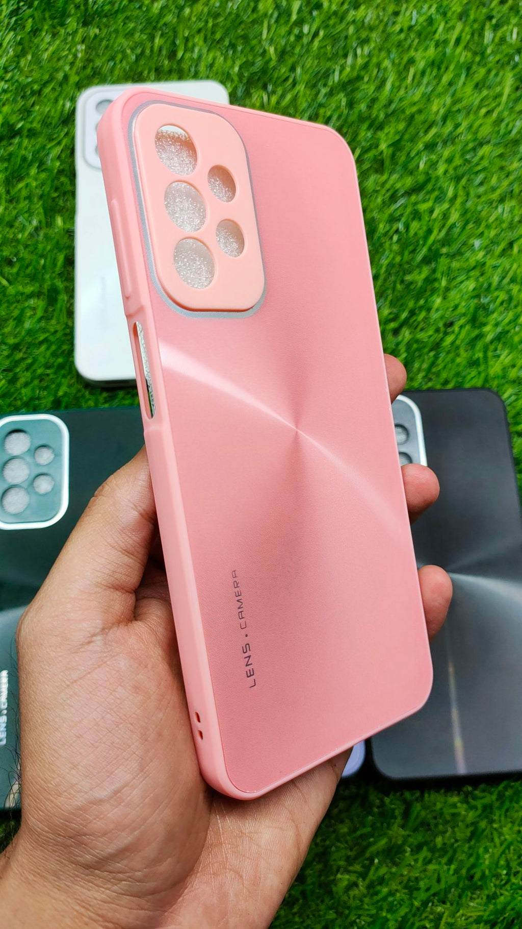 Samsung A23 CD Pattern Reflective Soft Edges Acrylic Back Case Cover