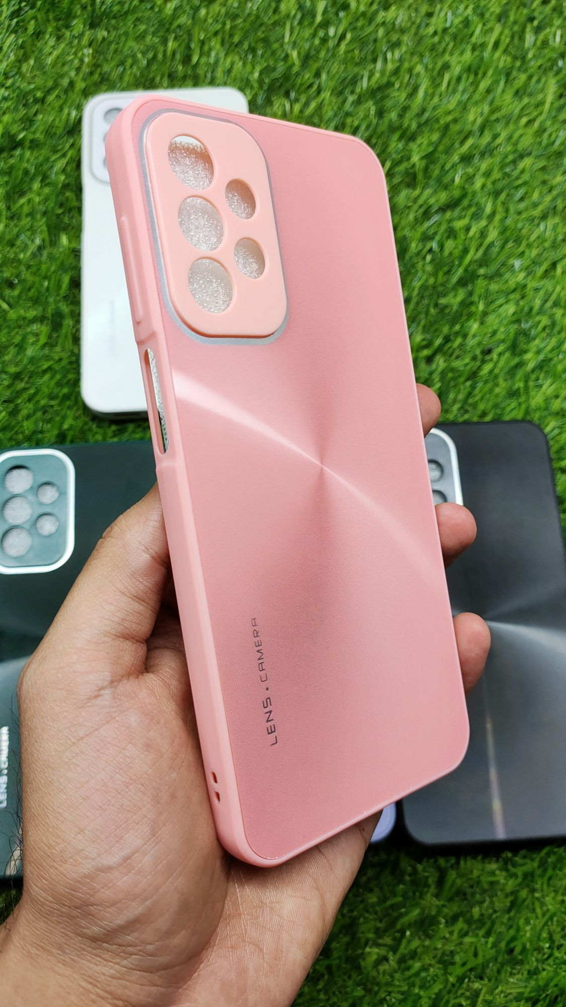 Samsung A23 CD Pattern Reflective Soft Edges Acrylic Back Case Cover