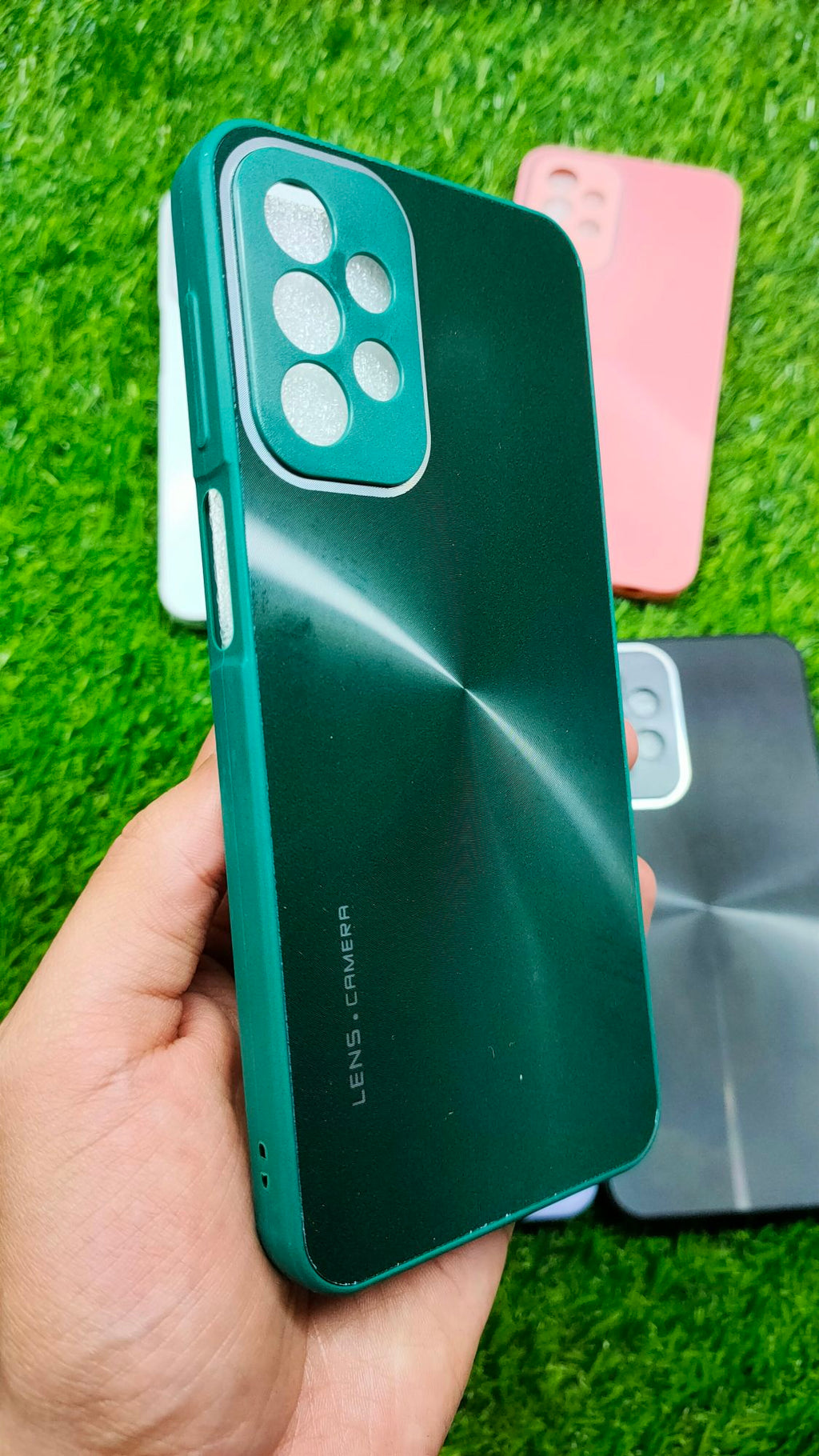 Samsung A23 CD Pattern Reflective Soft Edges Acrylic Back Case Cover