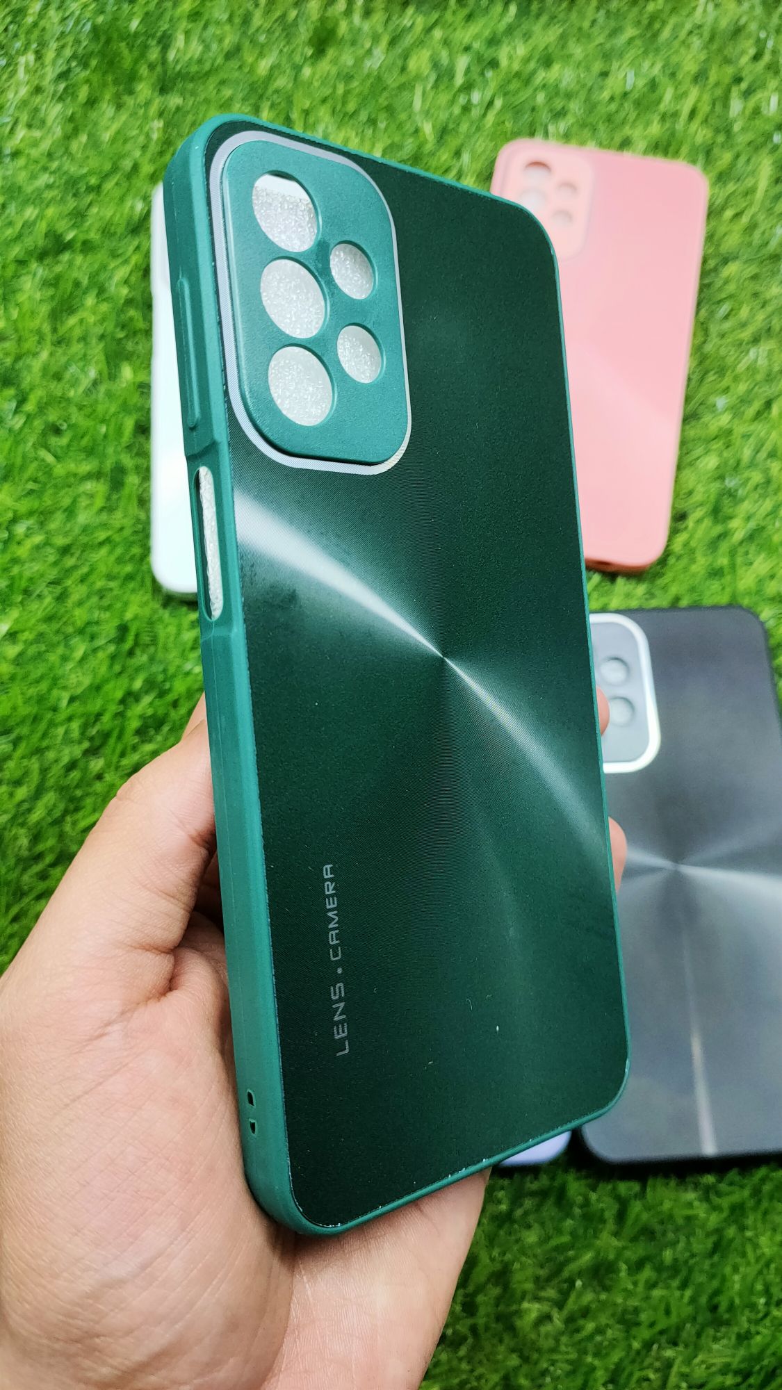 Samsung A23 CD Pattern Reflective Soft Edges Acrylic Back Case Cover