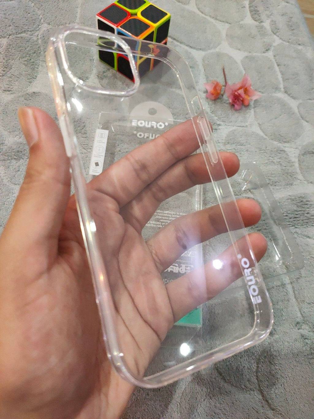 EOURO iPhone 15 6.1 Max Clear Camera Protection Silicone Case