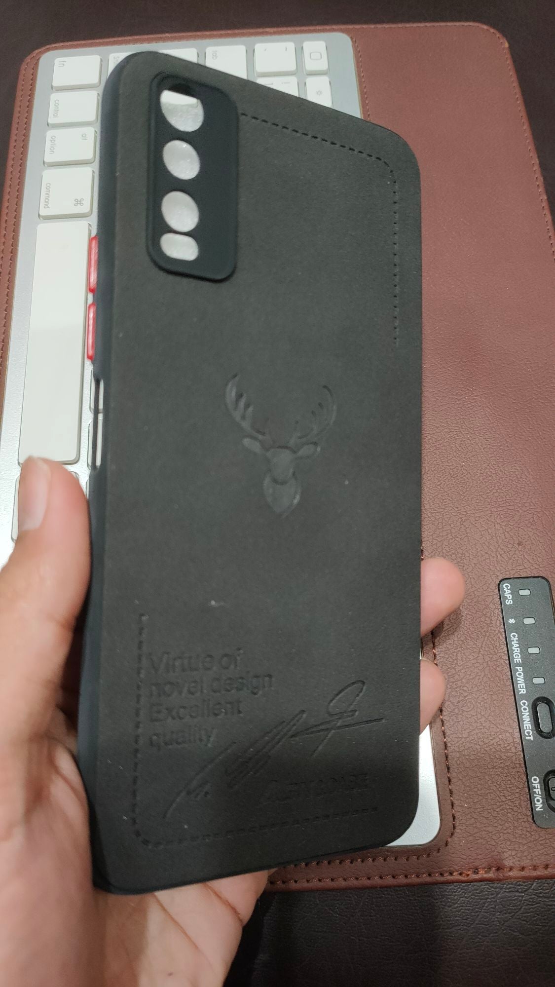 Vivo_Y20 Premium Quality Camera Protection Leather Fabric Back Cover