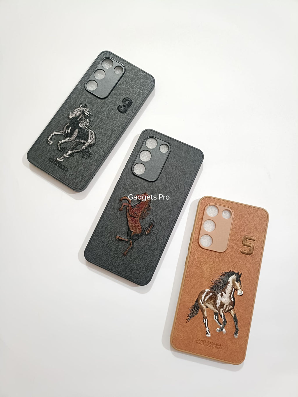 Vivo Y100 Premium Quality PU Embroidery Polo Design Back cover