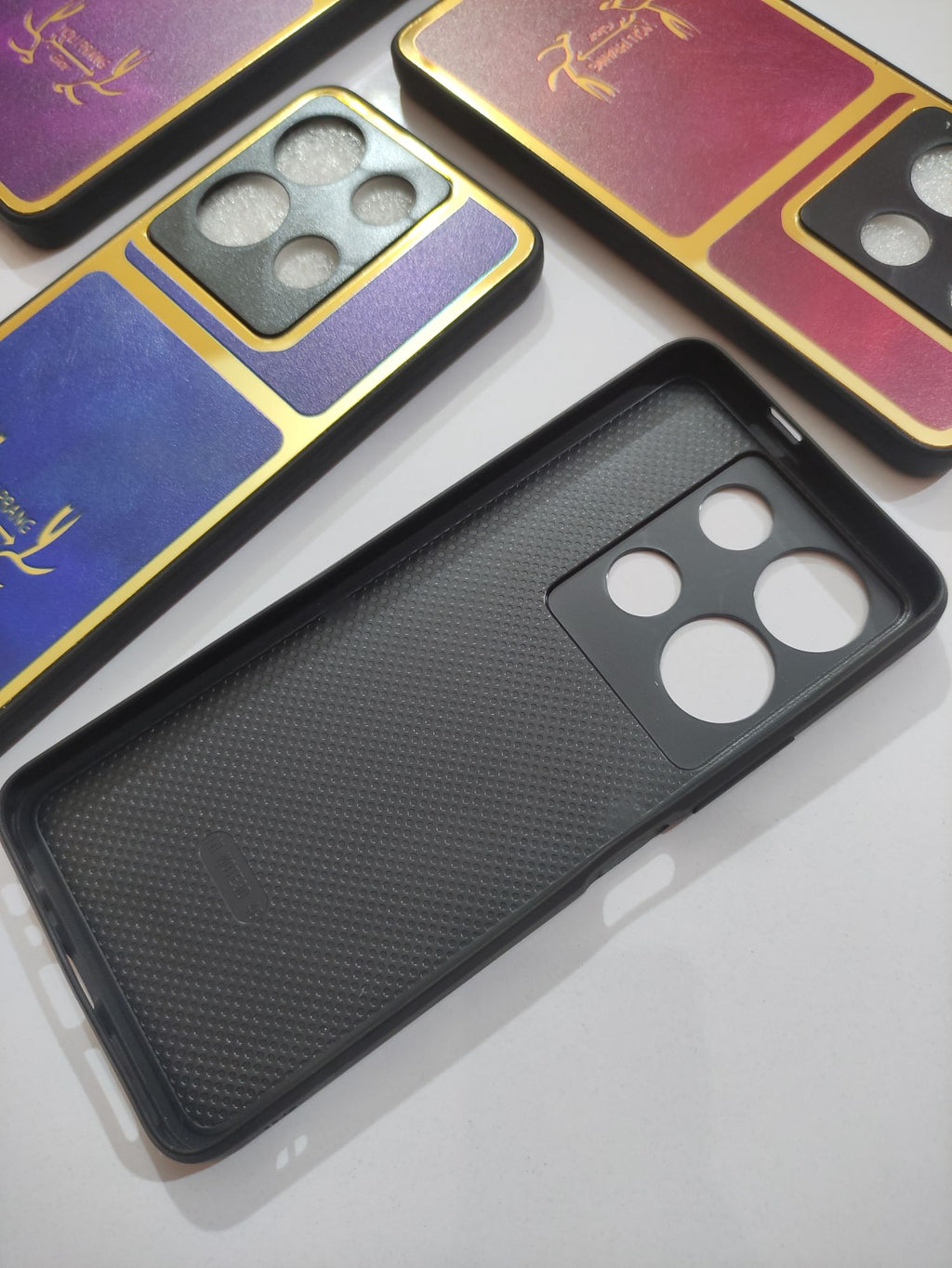 Infinix Note 30 4G PU Golden Stripe Design Back Cover