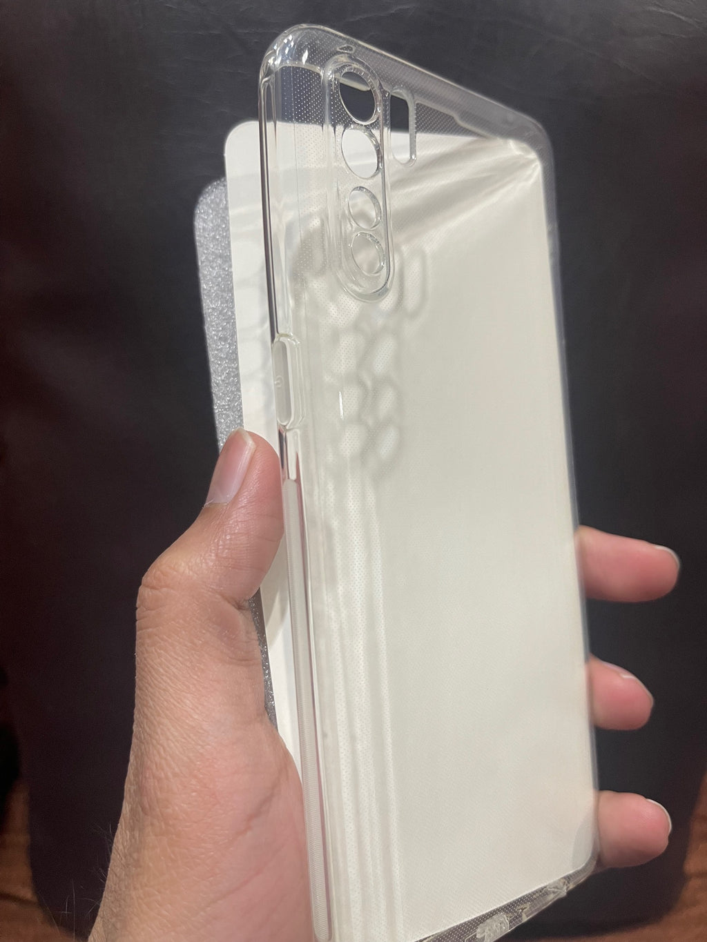 Oppo F15 cover HD clear dust plug back case