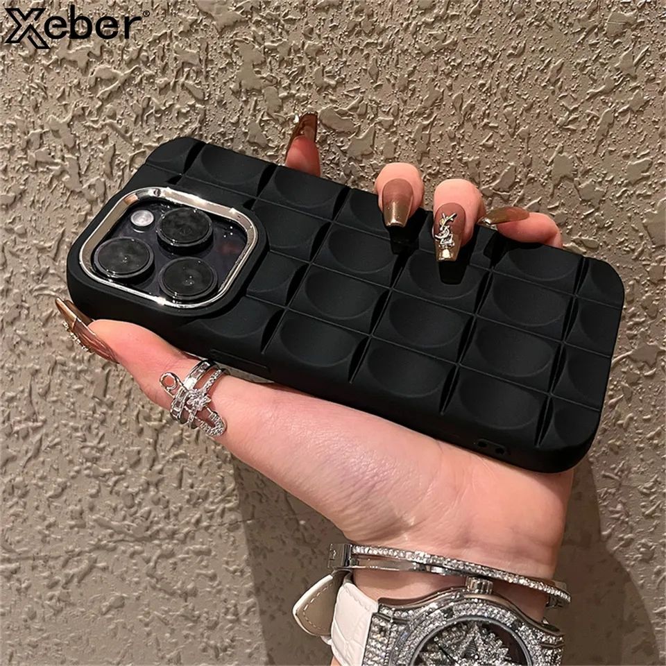 iPhone 13 Pro Max Fancy 3D Oval Shape Embossed Back Cover