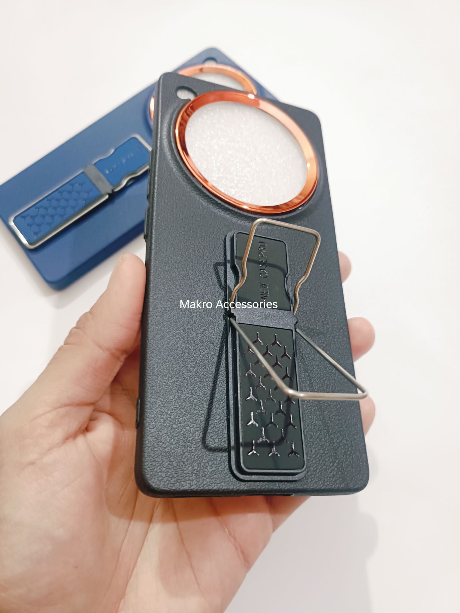 Infinix Zero 40 4G Soft Silicone Leather Tecture Design Kickstand Back cover