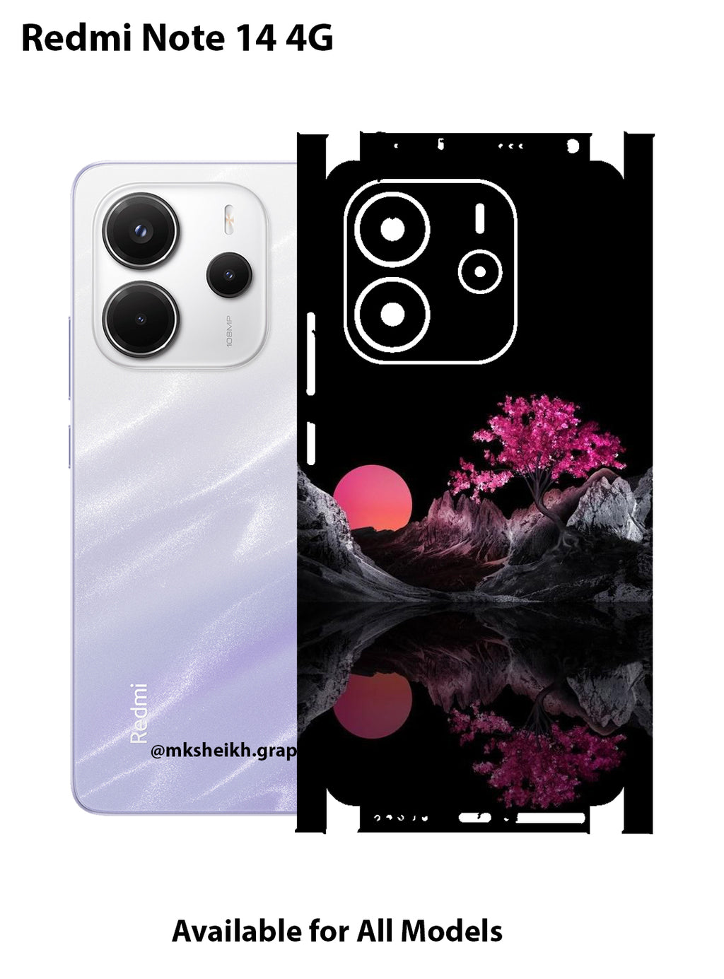 Redmi Note 14 4G Full Print Back Body Skin Wrap