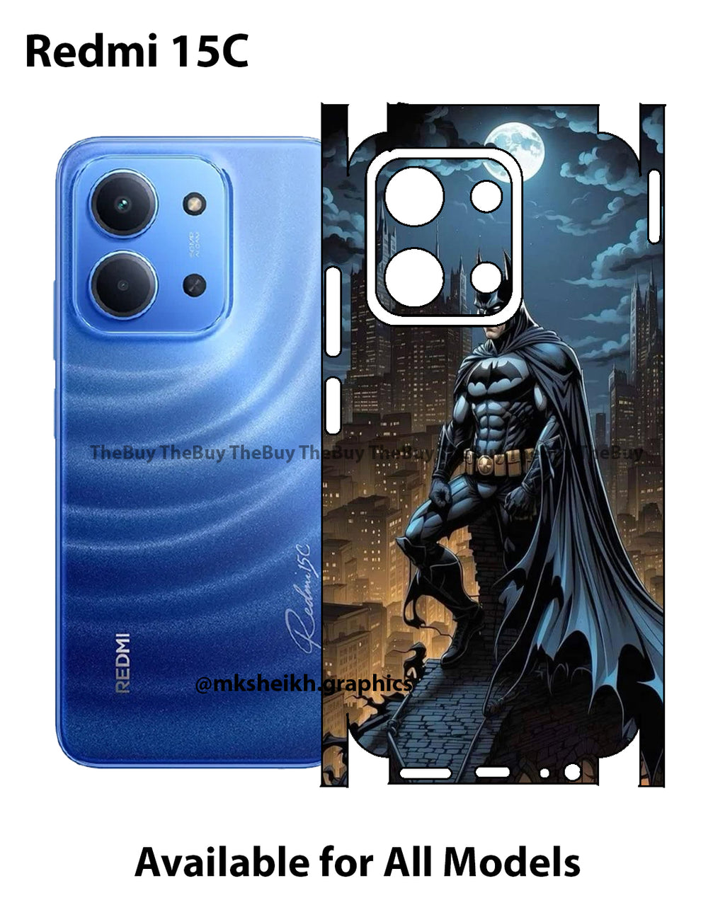 Redmi 15C 4G Full Body Print Back Skin Wrap