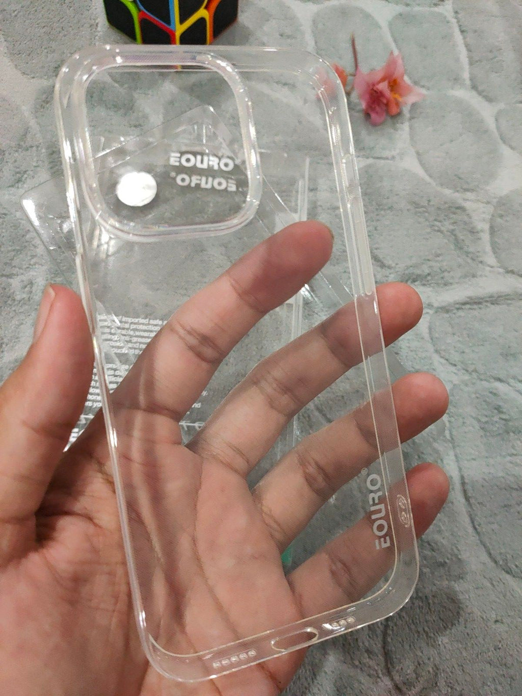 EOURO iPhone 14 Pro Clear Camera Protection Silicone Case
