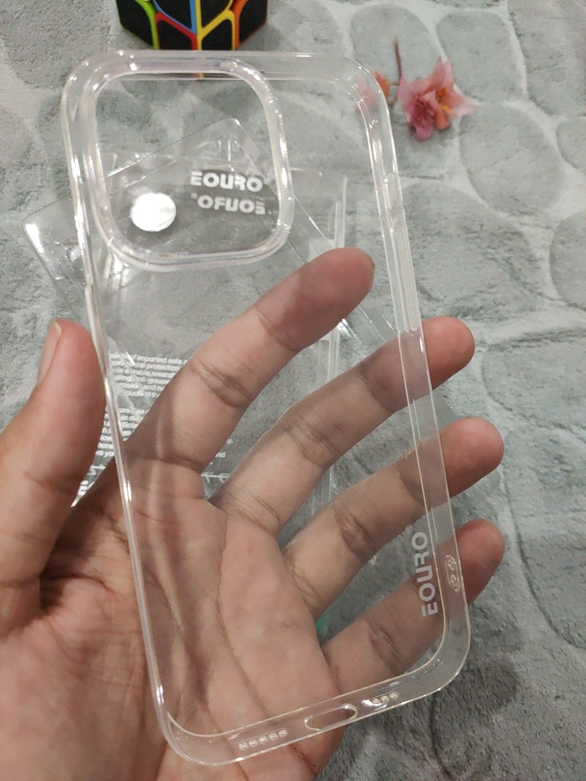 EOURO iPhone 14 Pro Clear Camera Protection Silicone Case