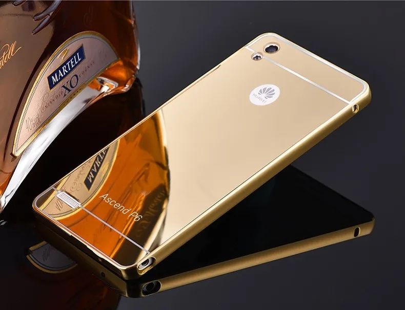 Huawei Ascend P6 Aluminium Frame Gold Plated Mirror Back Cover
