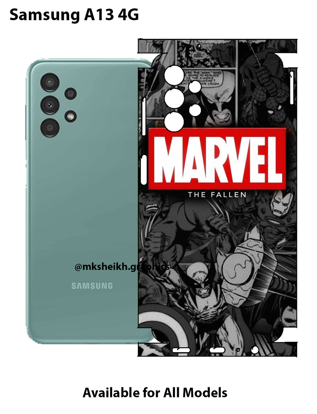 Samsung A13 Print Back Full Body Skin Wrap