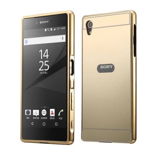 Sony Xperia M4 Aqua Aluminium Frame Gold Plated Mirror Back Cover