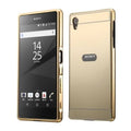 Sony Xperia M4 Aqua Aluminium Frame Gold Plated Mirror Back Cover