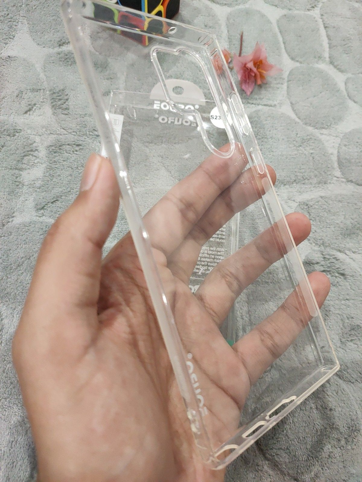 EOURO Samsung S23 Ultra Clear Camera Protection Silicone Case