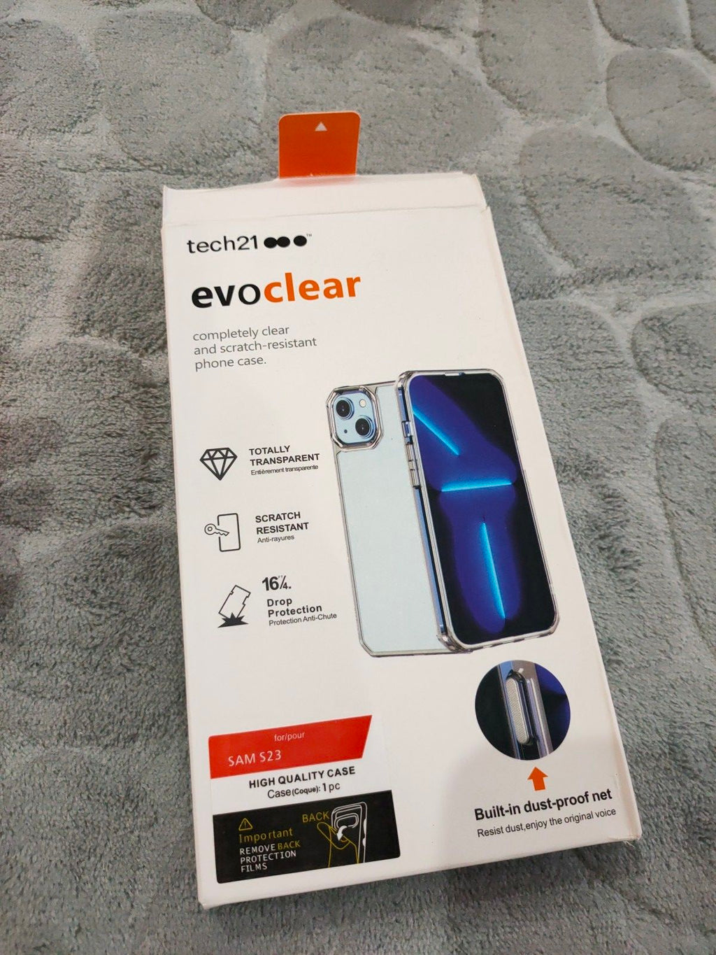 Samsung S23 Tech21 Evo Clear Shockproof Bumper Back Cover