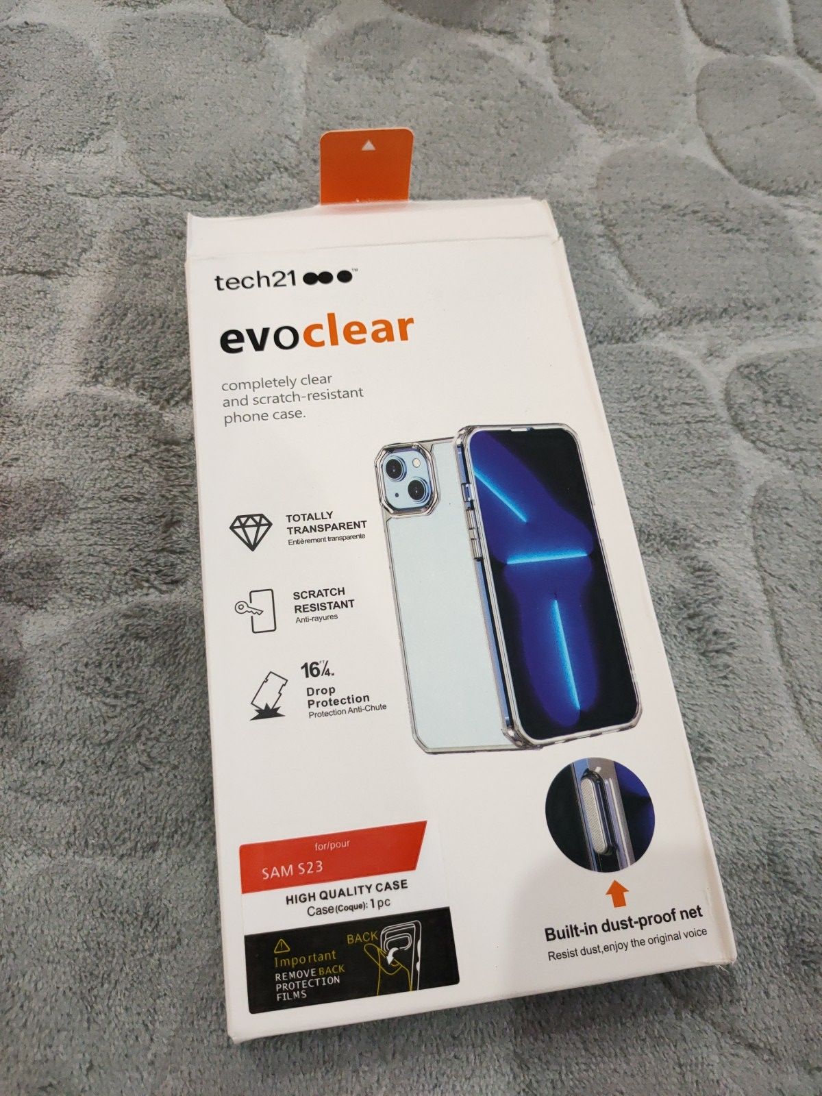 Samsung S23 Tech21 Evo Clear Shockproof Bumper Back Cover