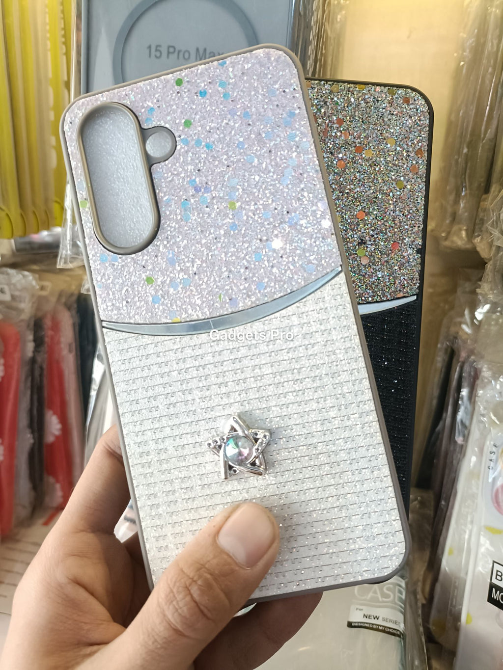 Samsung Galaxy A17 Fancy Soft Silicone Glitter Star Back Cover