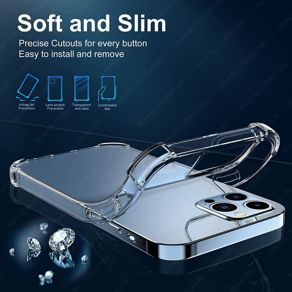 iPhone 14 Pro Max 6.7" Soft TPU Clear Corner Protection Back Cover