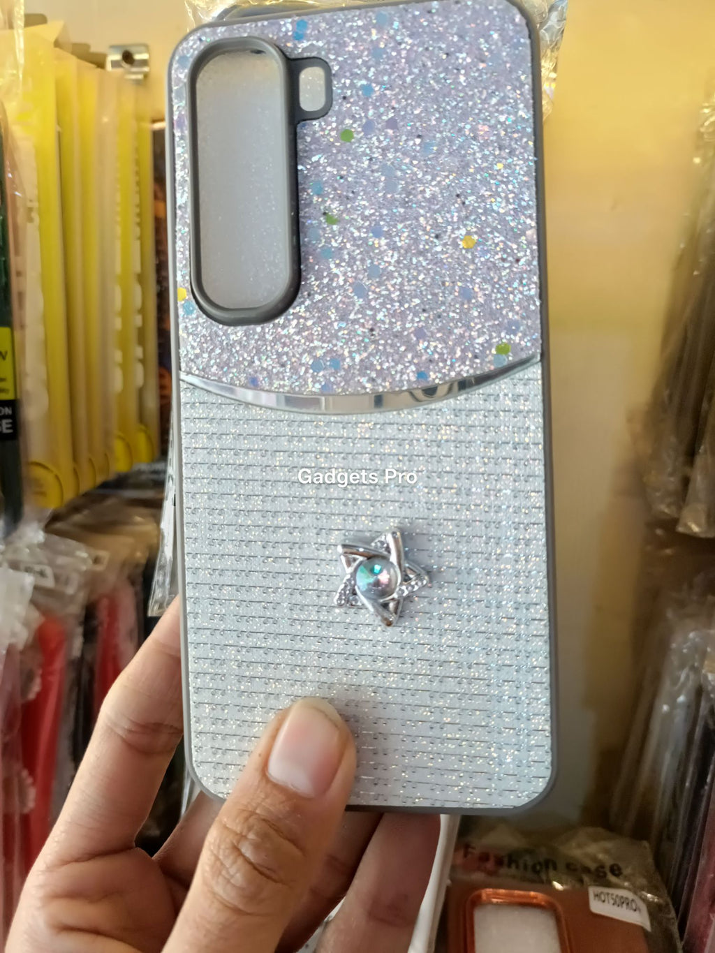 Infinix Hot 60 Pro Fancy Soft Silicone Glitter Star Back Cover