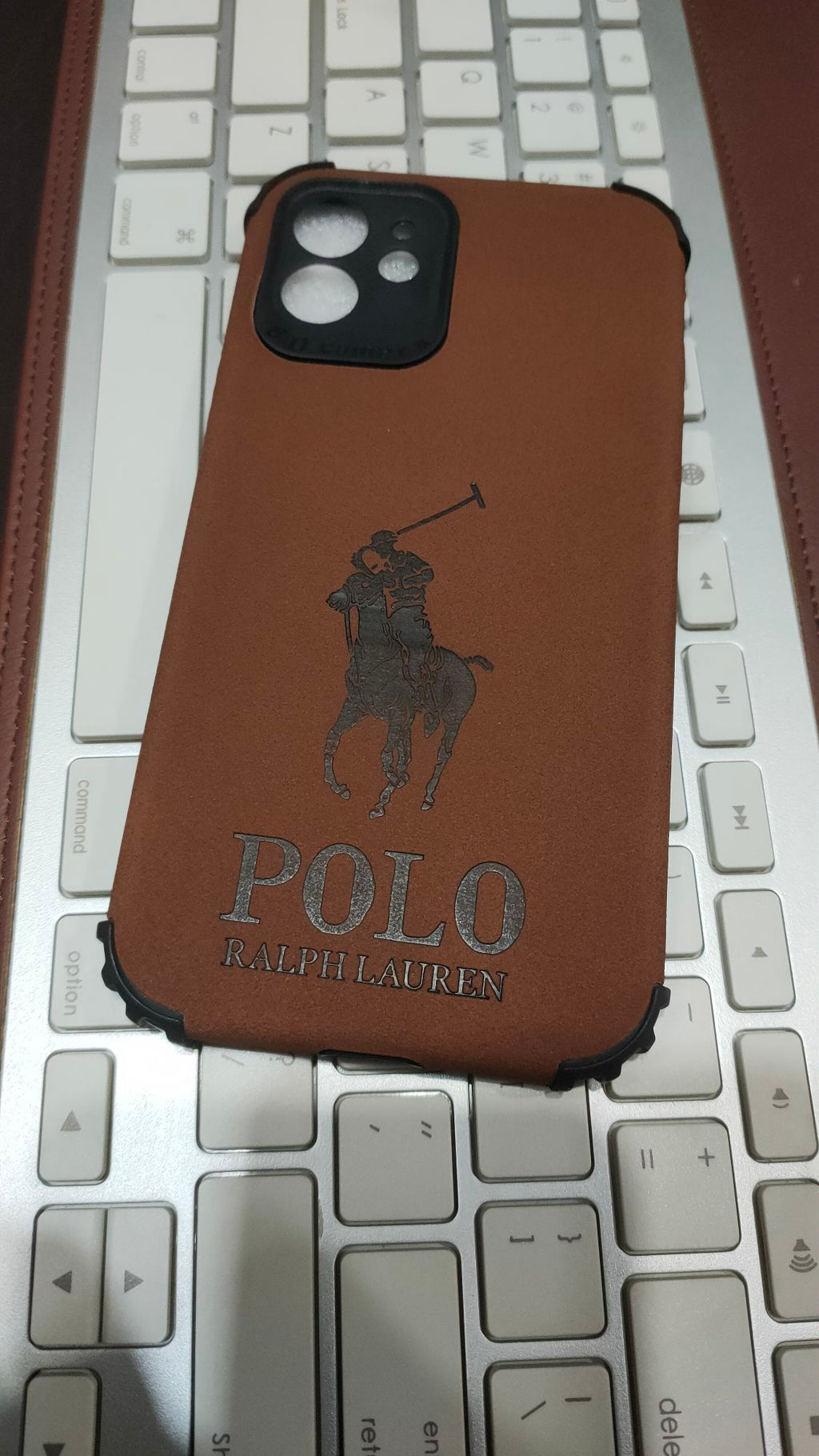 iPhone 12 6.1 Shockproof Camera Protection PU Leather Soft Back Cover