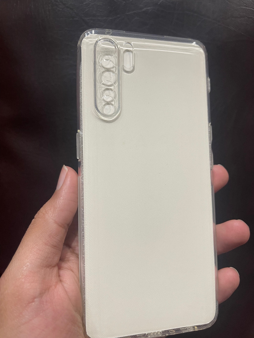 Oppo F15 cover HD clear dust plug back case