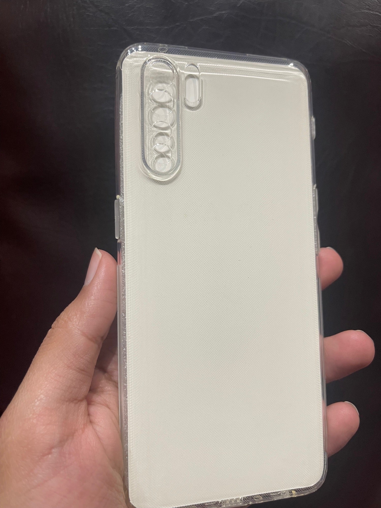 Oppo F15 cover HD clear dust plug back case